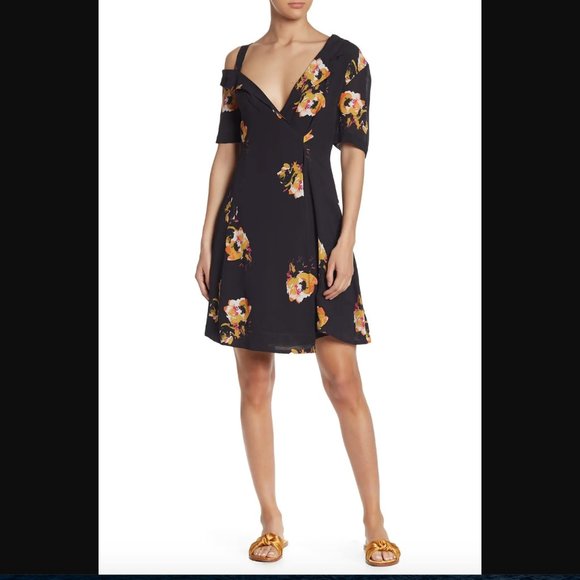 A.L.C. Lucia Floral Print Cold Shoulder Dress - 6 - Picture 1 of 6